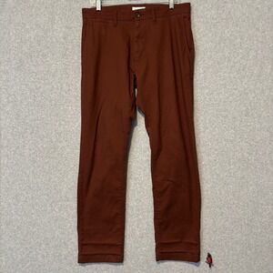Goodfellow & Co Mens 31x30 Chino Pants Every Wear Slim Fit Pants Rust Brown